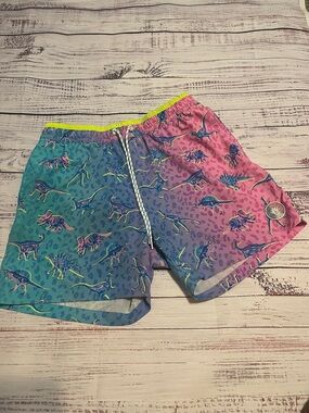 Chubbies The Dino Delight Neon Yellow Elastic Waistband Swim Shorts